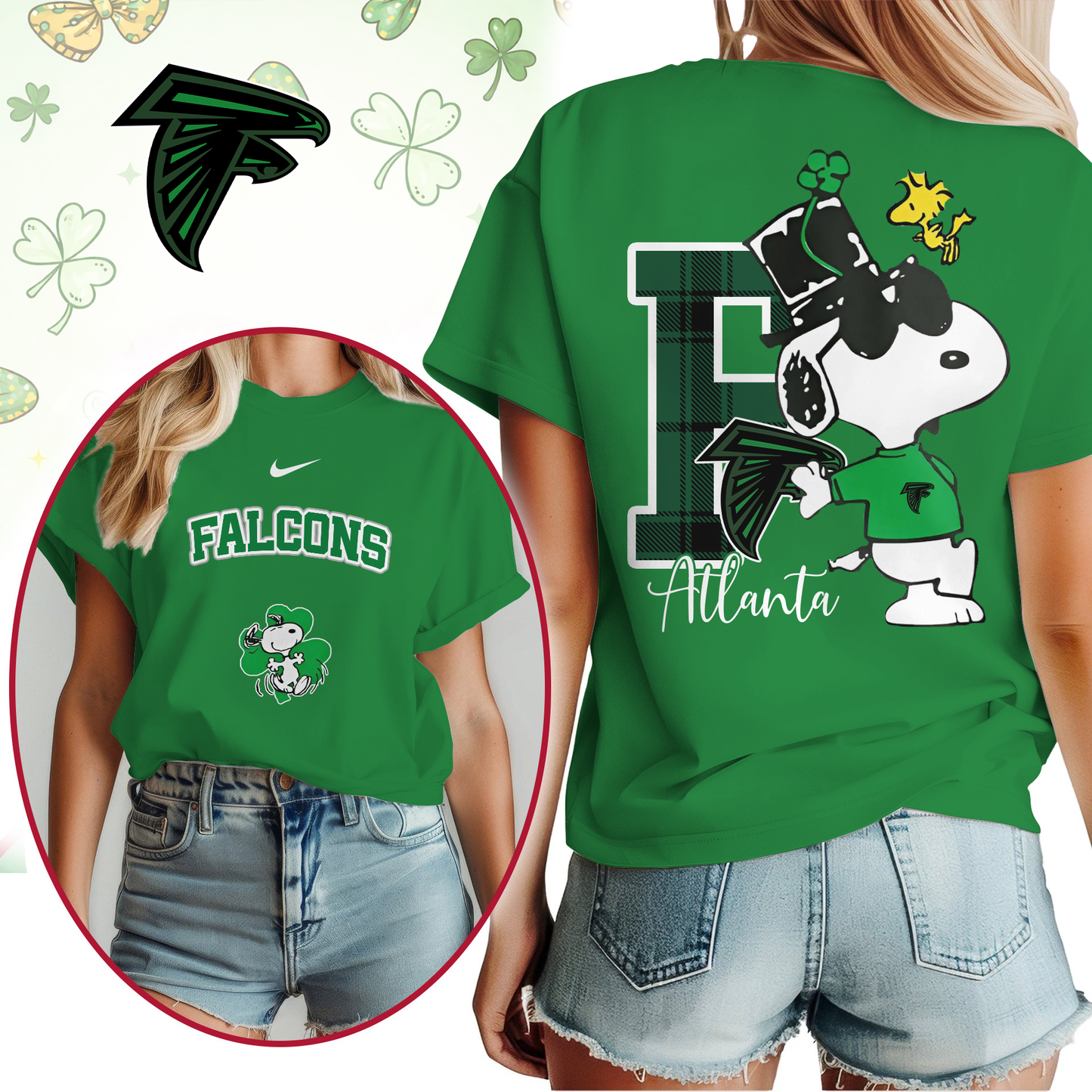 AF Premium NFL Snoopy St. Patricks Day Shirt DDT NTL