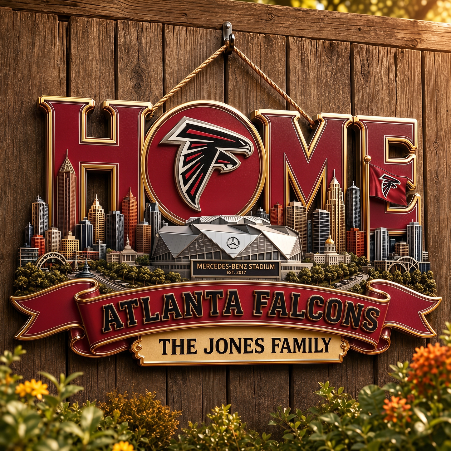 AF x NFL Team Home Metal Sìgn Custom Any Name Gifts For Home Decor