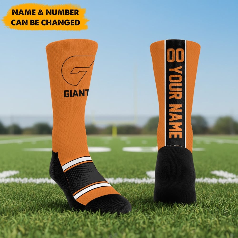 AFL x GWS New Socks Custom Any Name & Number Gifts FOR FAN NDT NHM
