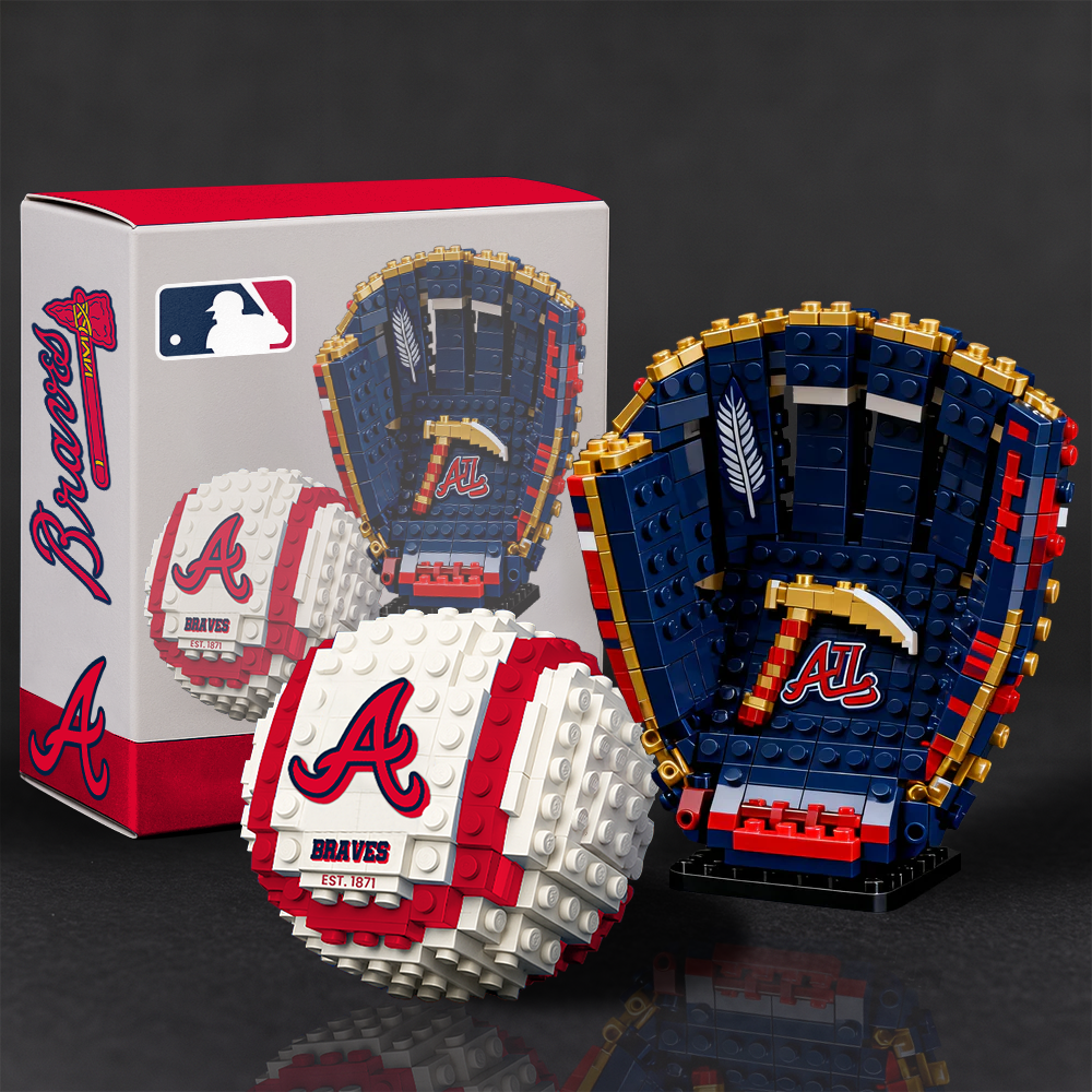 ATL x MLB Teams Baseball Glove & Ball Building Block Set TT TL