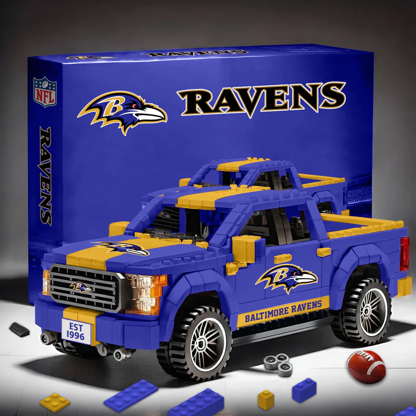 BAL X NFL 3D Racing Truck Model Building Block Set NDT NHM