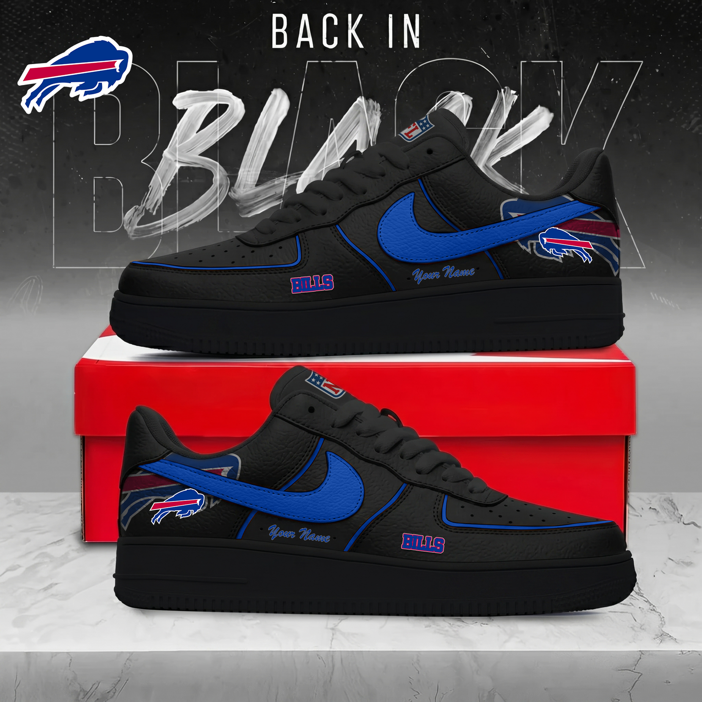 BB x NFL Back In Black AF1 Sneakers 250626