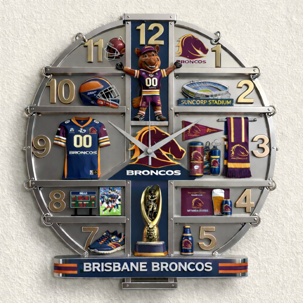 BB x NRL 3D Visual Effect Acrylic Wall Clock DDT CTND