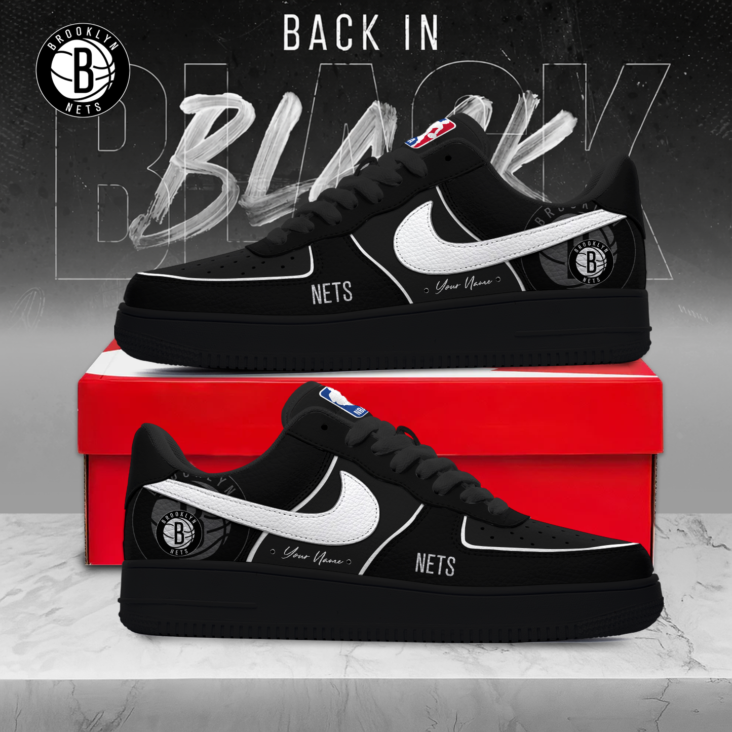 BN x MLB 2025 Back In Black AF1 Sneakers DDT NTL