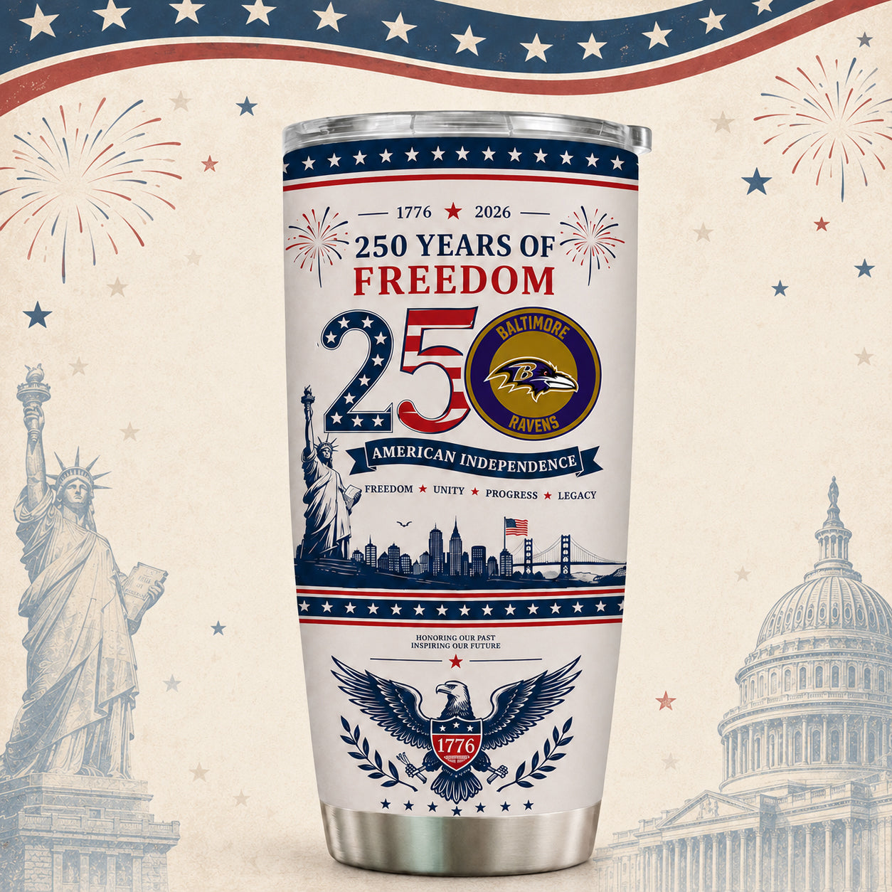 BR x NFL 250th Anniversary Special Tumbler for Football Fans 170626