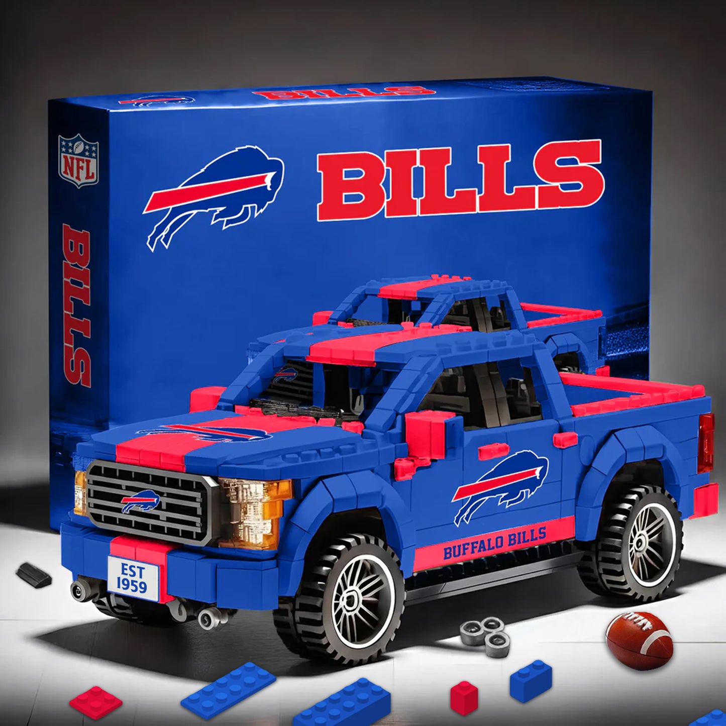 BUF X NFL 3D Racing Truck Model Building Block Set NDT NHM