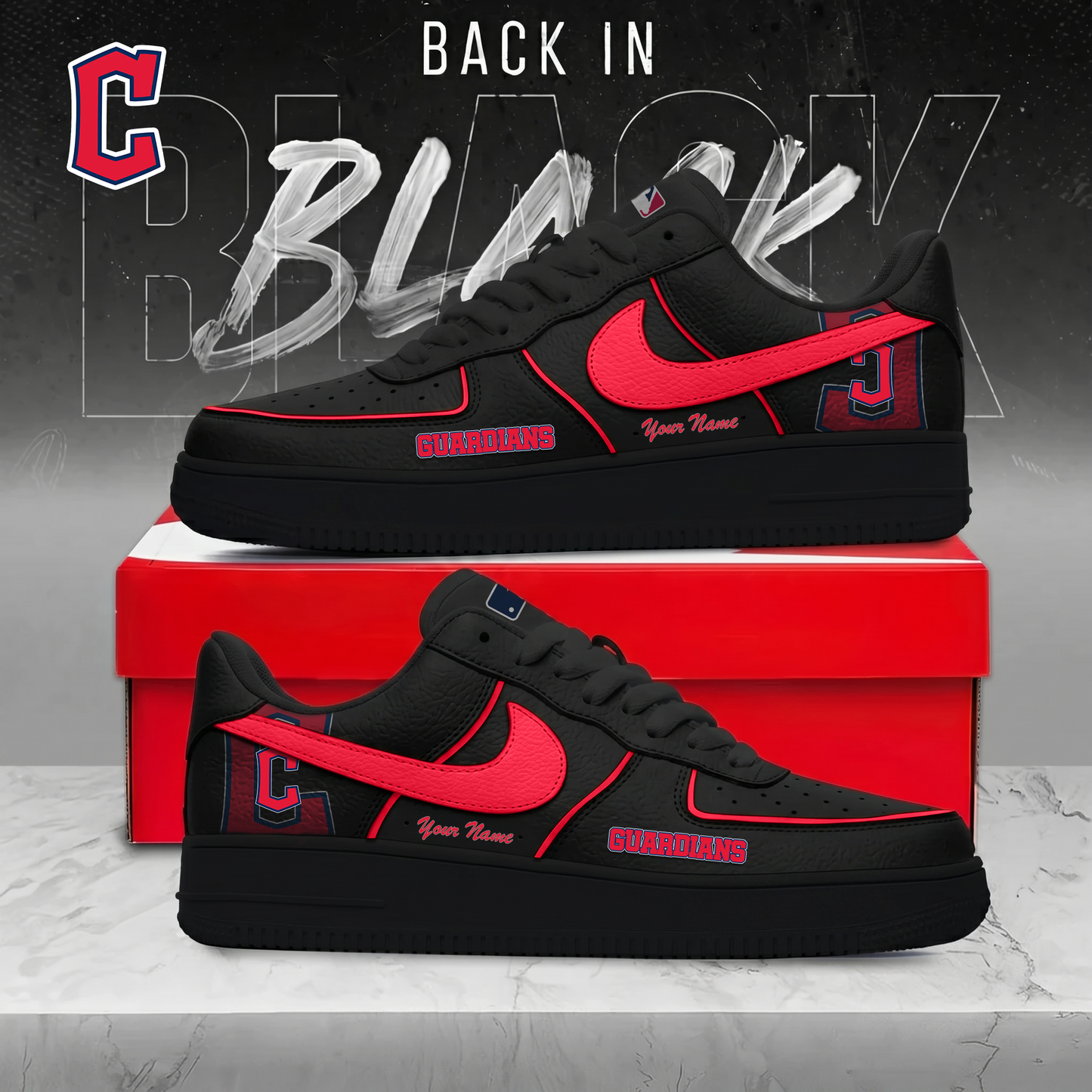 CG x MLB Back In Black AF1 Sneakers 270626