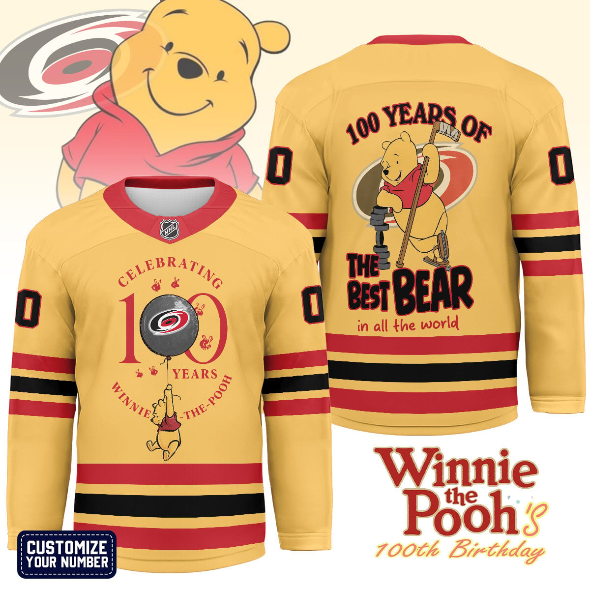 CH x NHL Premium Winnie The Pooh 100th Anniversary Hockey Jersey DDT CTND