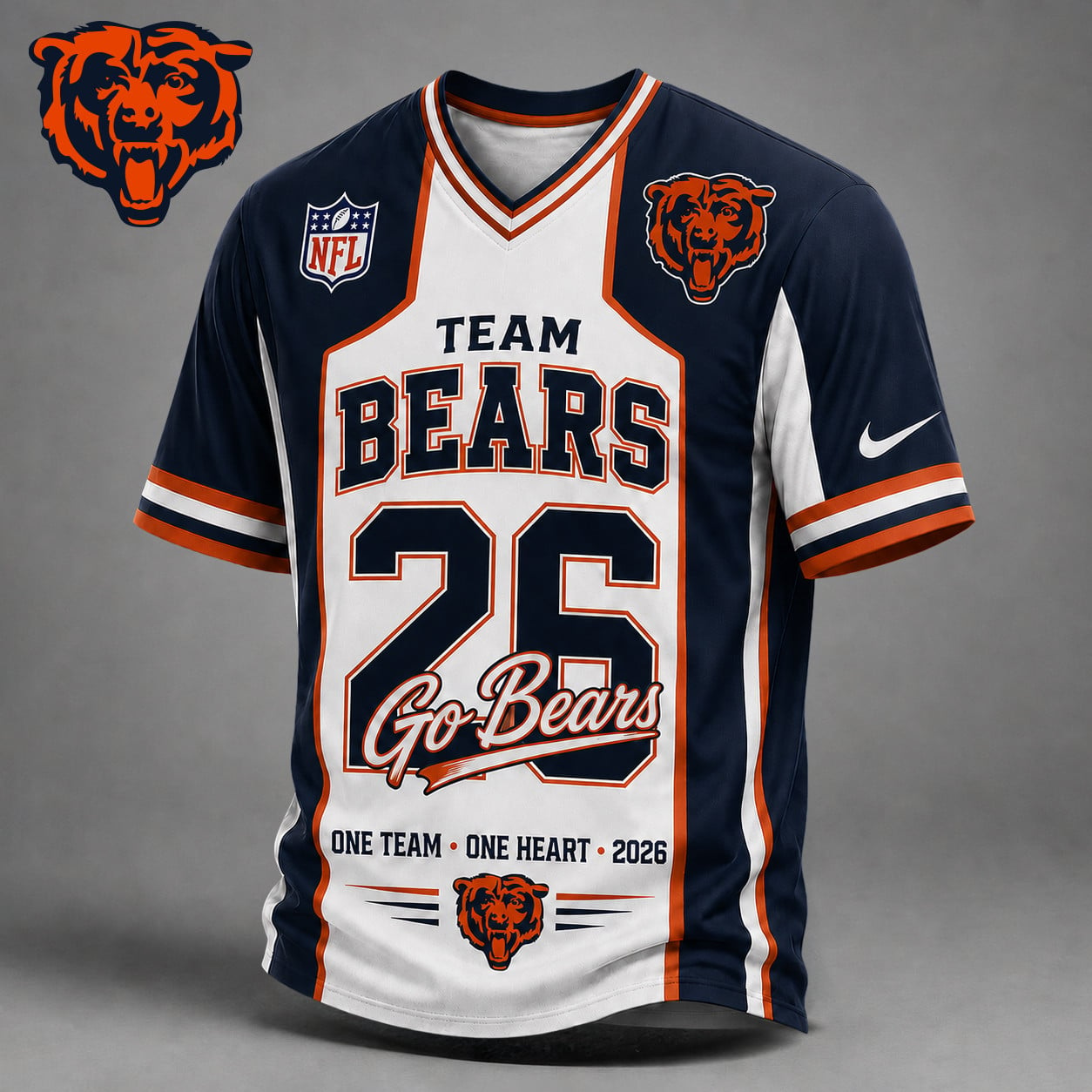 CHI Premium NFL Team Pride V-Neck Jersey DDT 010626 HLPHUONG