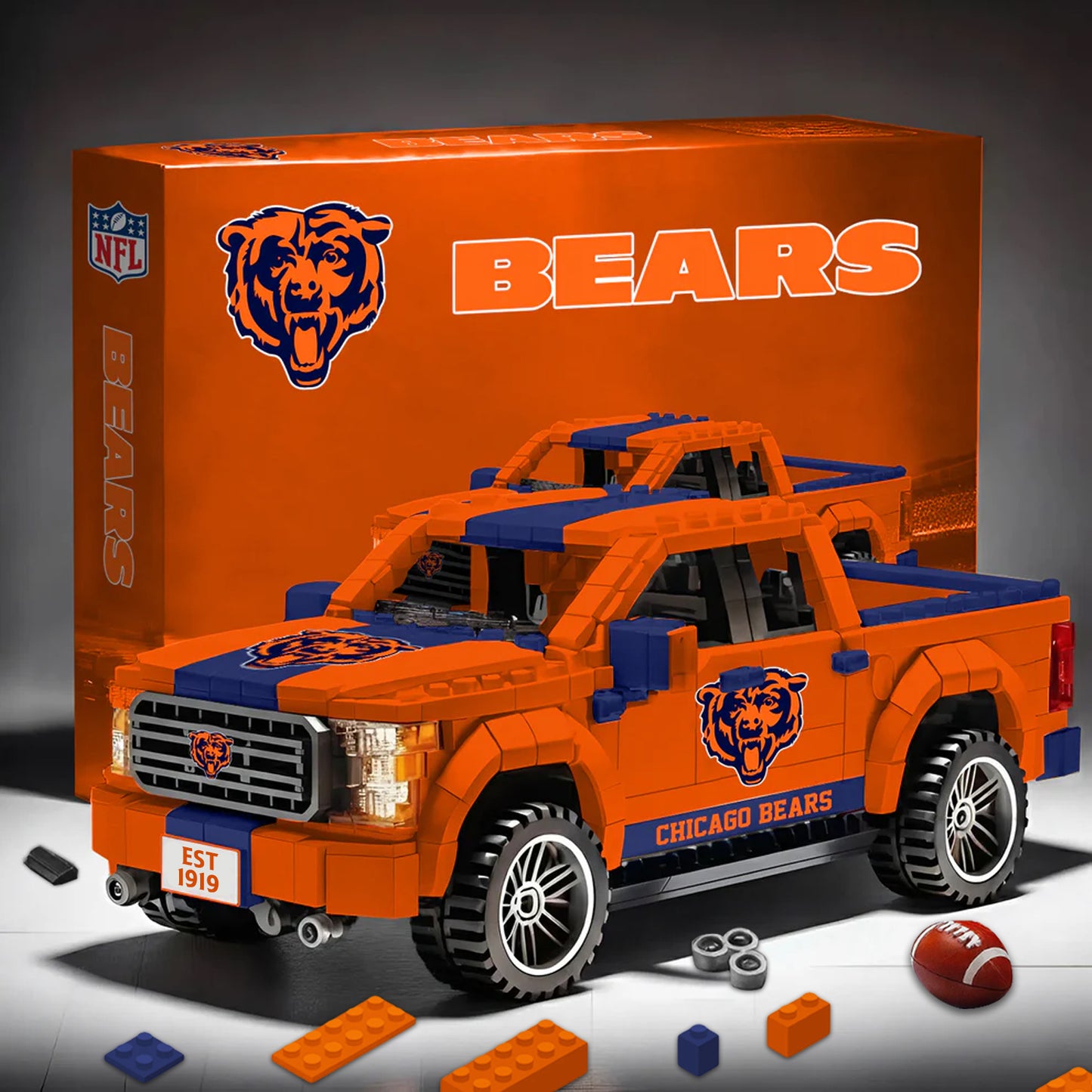 CHI X NFL 3D Racing Truck Model Building Block Set NDT NHM