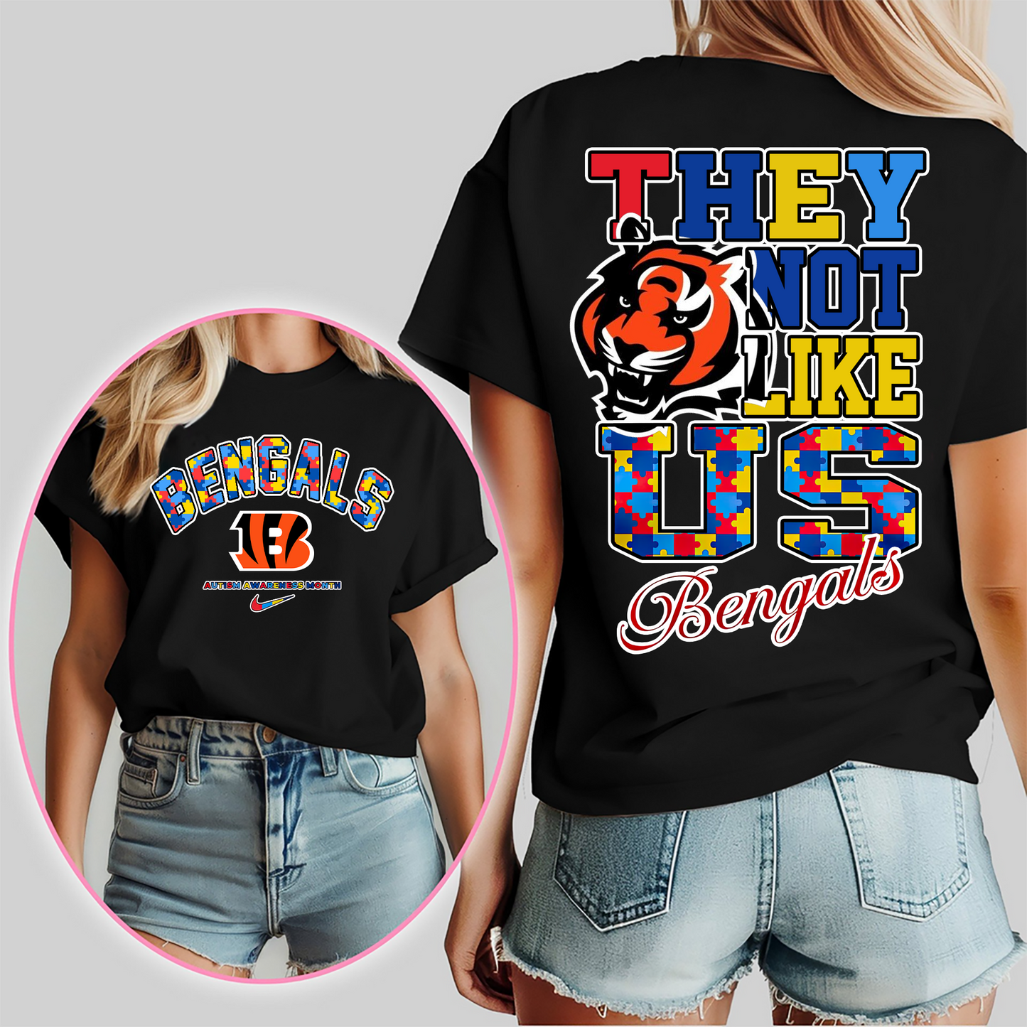 CIN Premium NFL Autism Awareness Month 3D Shirt DDT CTND