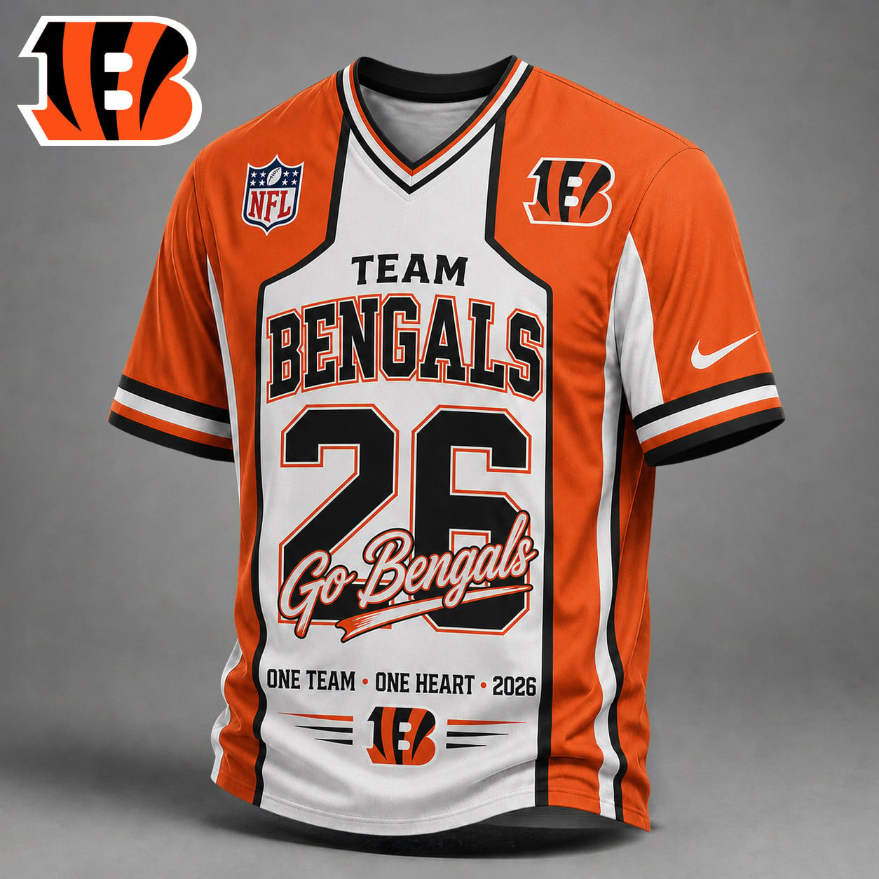 CIN Premium NFL Team Pride V-Neck Jersey DDT 010626 HLPHUONG