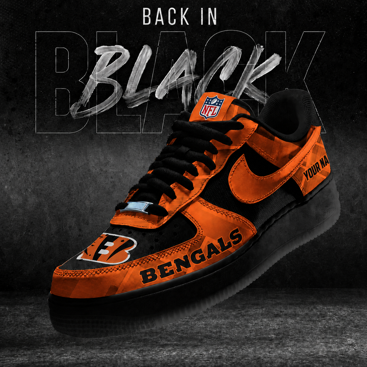 CIN x NFL Back In Black V2 AF1 Sneakers 270626