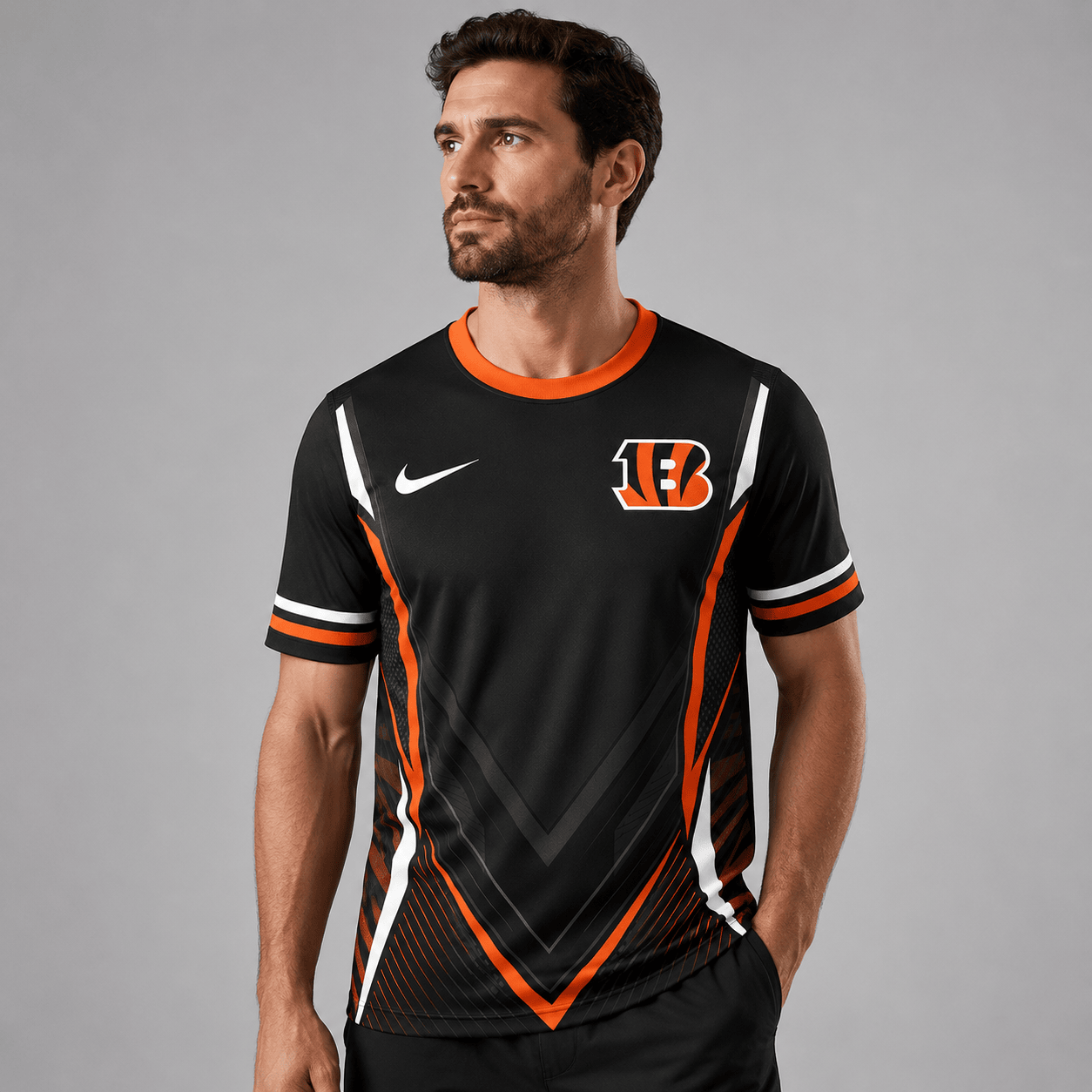 CIN x NFL Custom Name Number Personalized Athletic T-Shirt