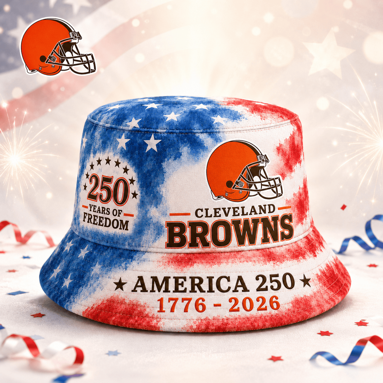 CLE Premium NFL 250 Years Of Freedom Bucket Hat 120626