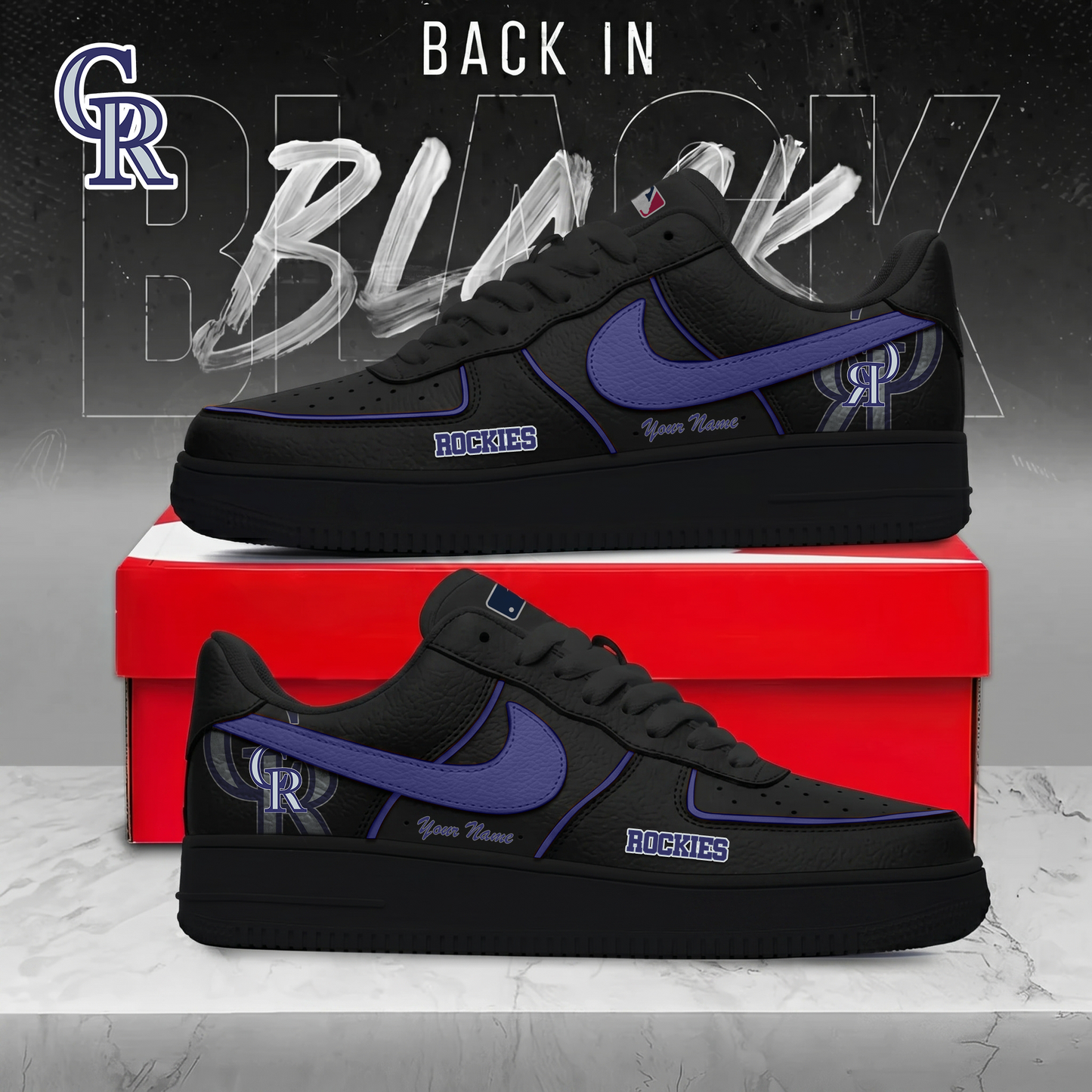 COL x MLB Back In Black AF1 Sneakers 270626