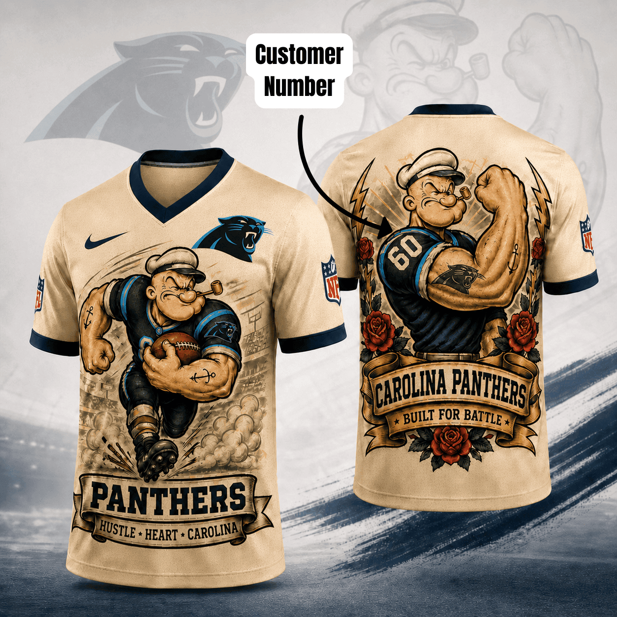 CP Premium NFL Popeye Vintage Tattoo 3D T-Shirt DDT 050626 HLPHUONG