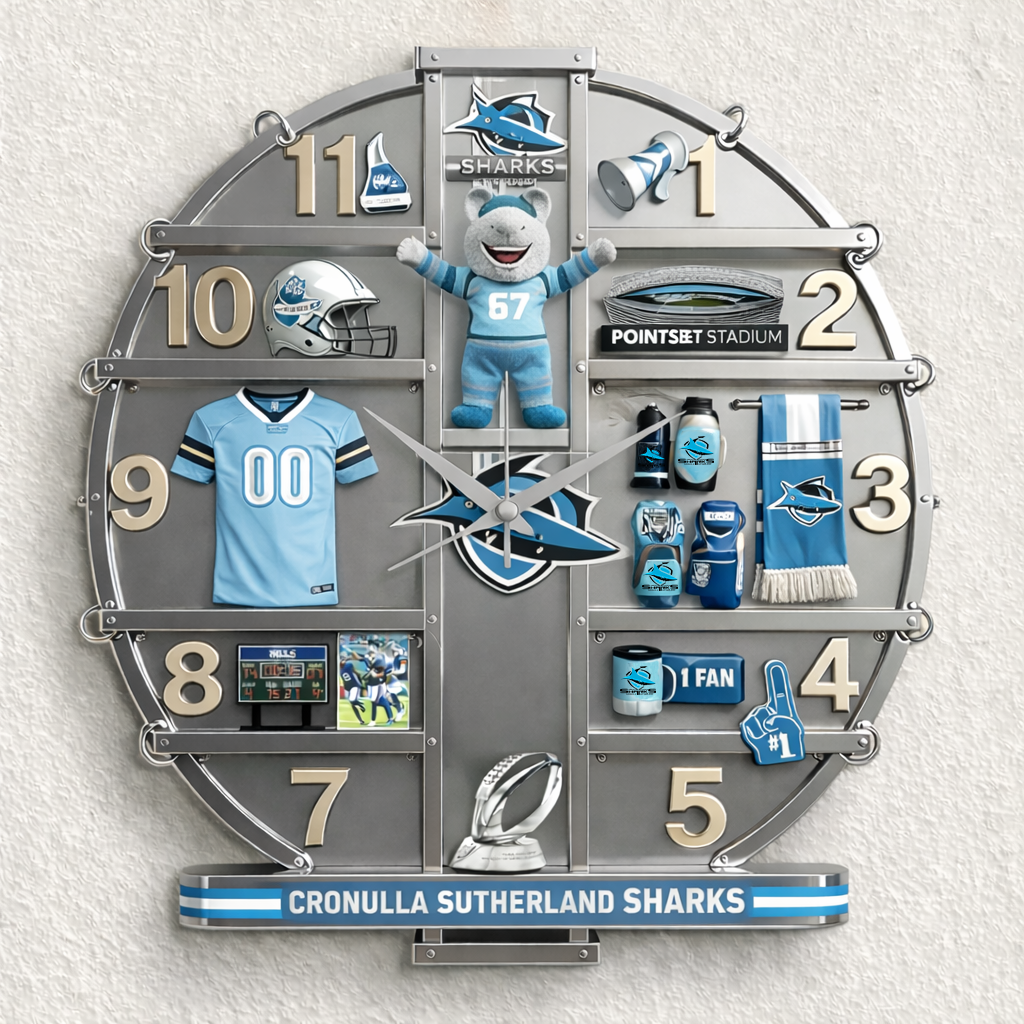 CSS x NRL 3D Visual Effect Acrylic Wall Clock DDT CTND