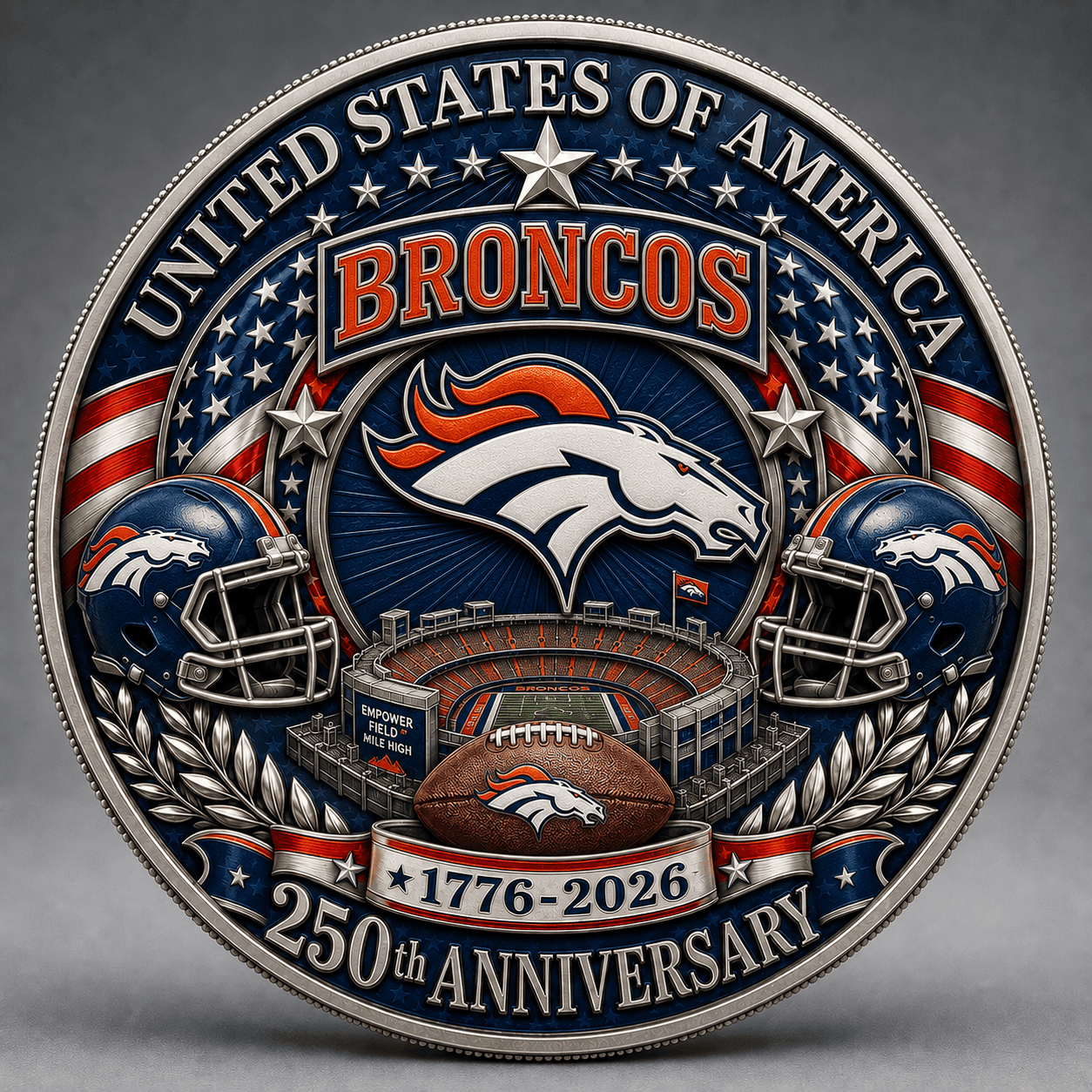 DB Premium NFL 250 Years Of Freedom Commemorative Coin DDT 090626 NTL