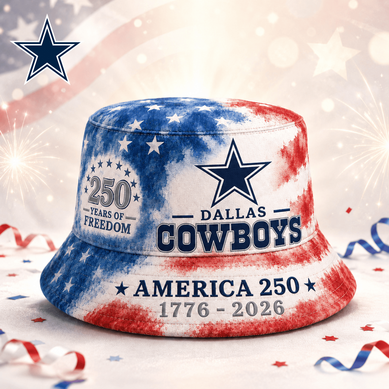 DC Premium NFL 250 Years Of Freedom Bucket Hat 120626