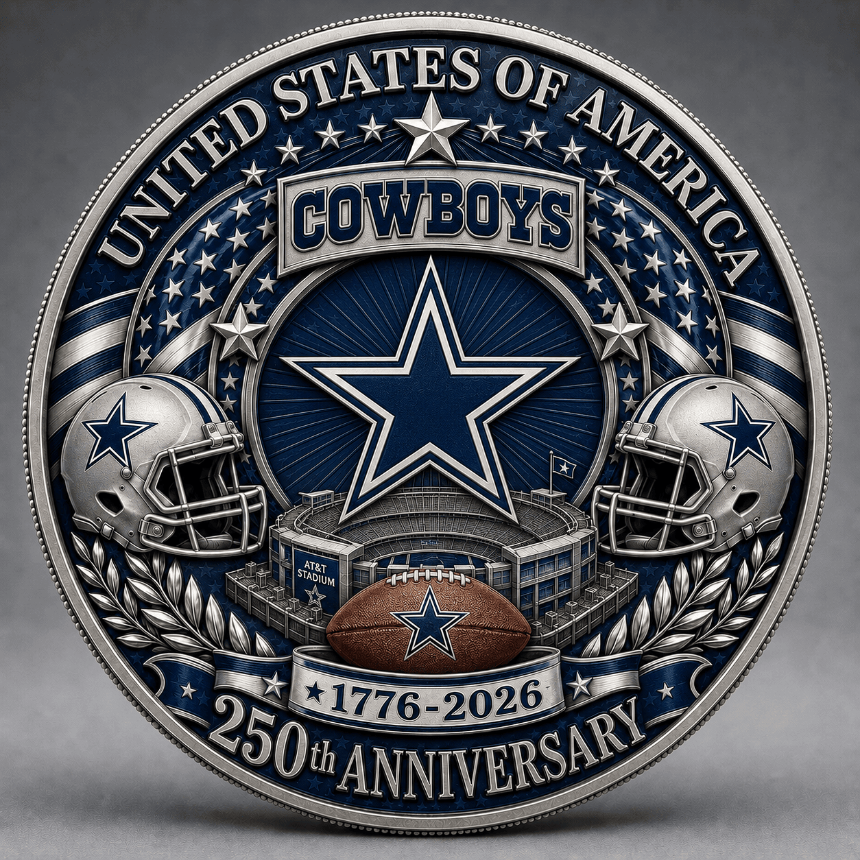DC Premium NFL 250 Years Of Freedom Commemorative Coin DDT 090626 NTL