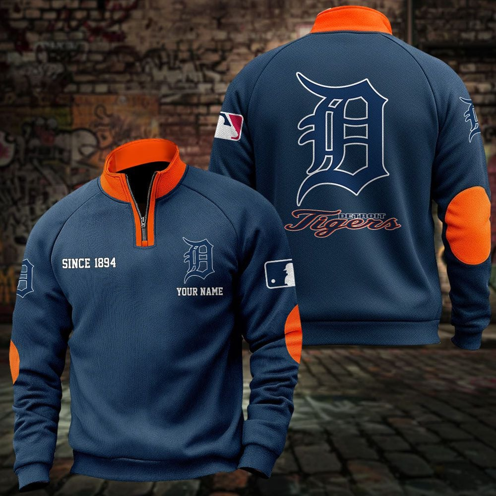 DET x MLB Sweatshirts Quarter Collared Sweatshirt Pullover DatND DVT
