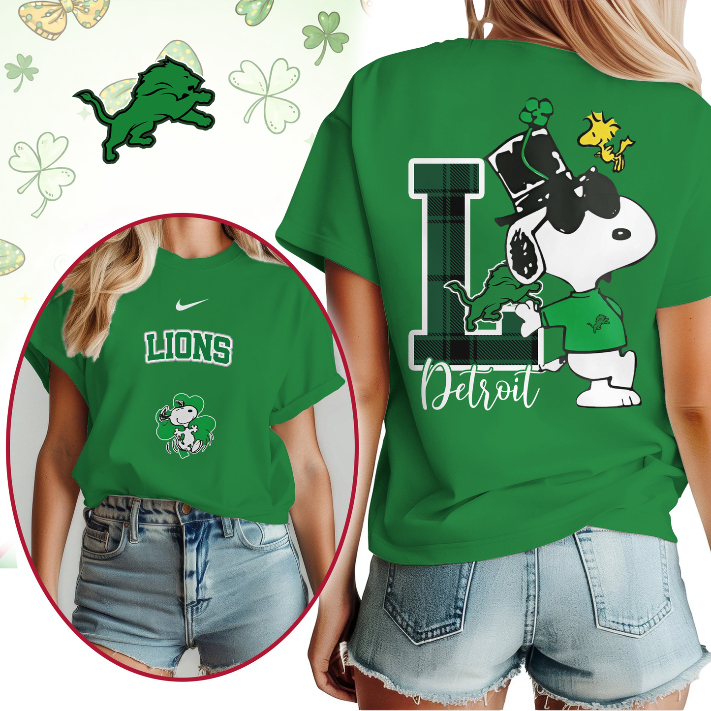DL Premium NFL Snoopy St. Patricks Day Shirt DDT NTL