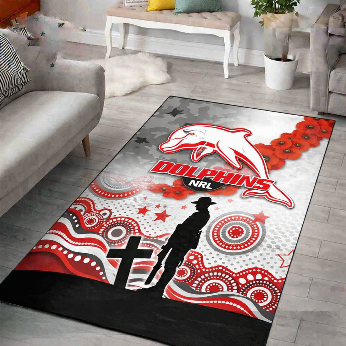 DOL x NRL Anzac Day Living Room And Bedroom Rug Limited Edition DatND DVT