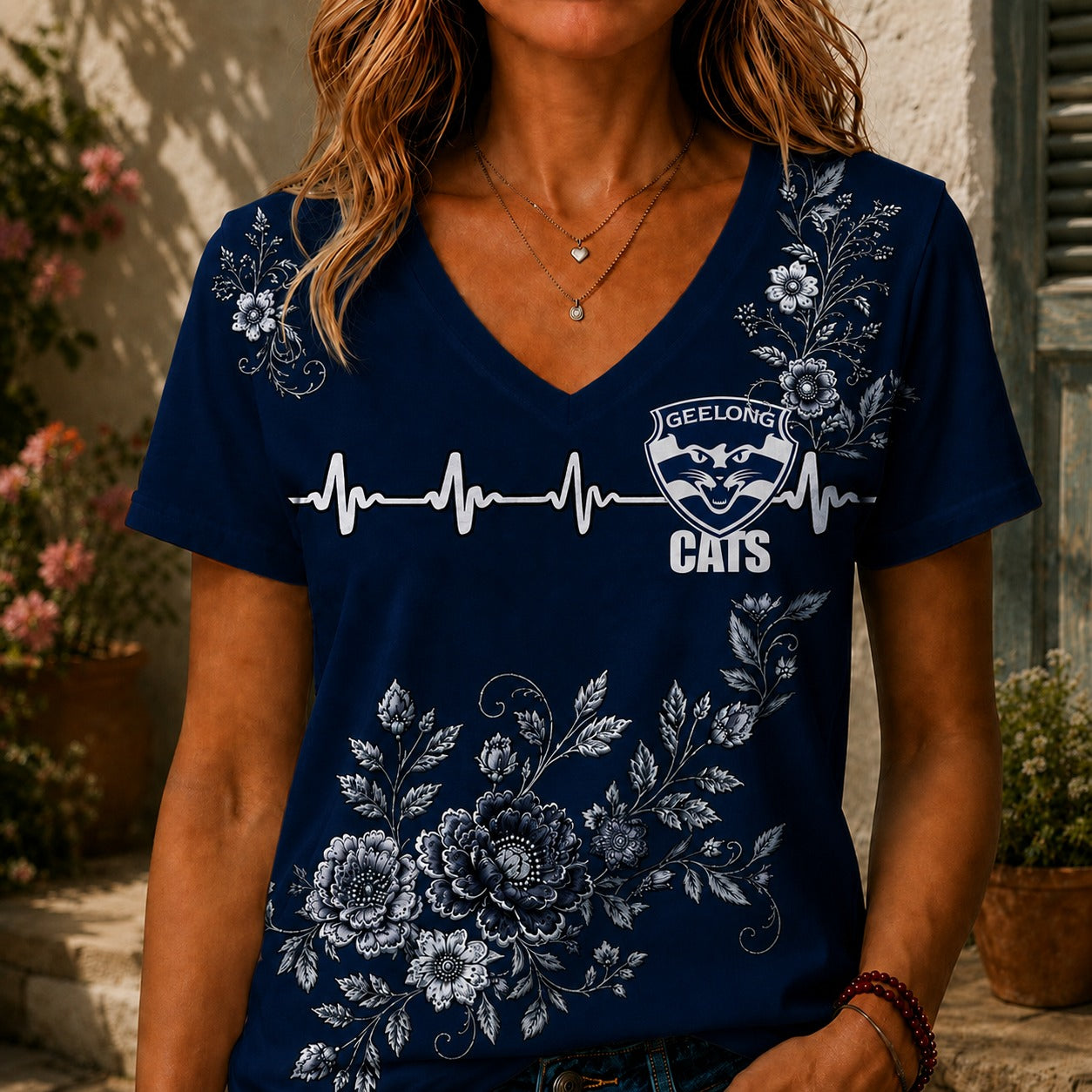 GC x AFL Luxury Women V-Neck Shirt