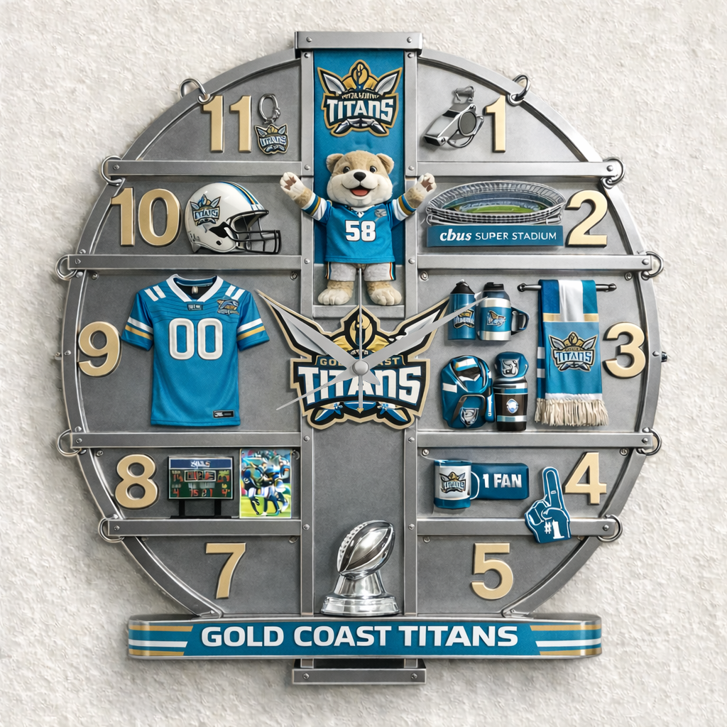 GCT x NRL 3D Visual Effect Acrylic Wall Clock DDT CTND