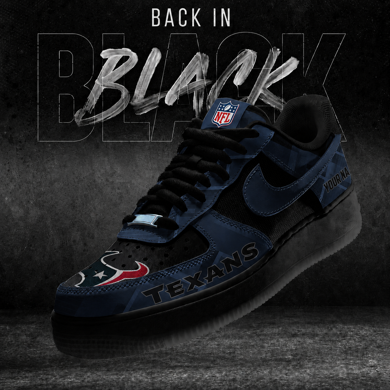 HT x NFL Back In Black V2 AF1 Sneakers 270626