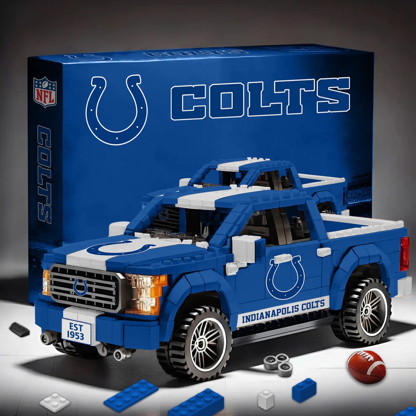 IND X NFL 3D Racing Truck Model Building Block Set NDT NHM