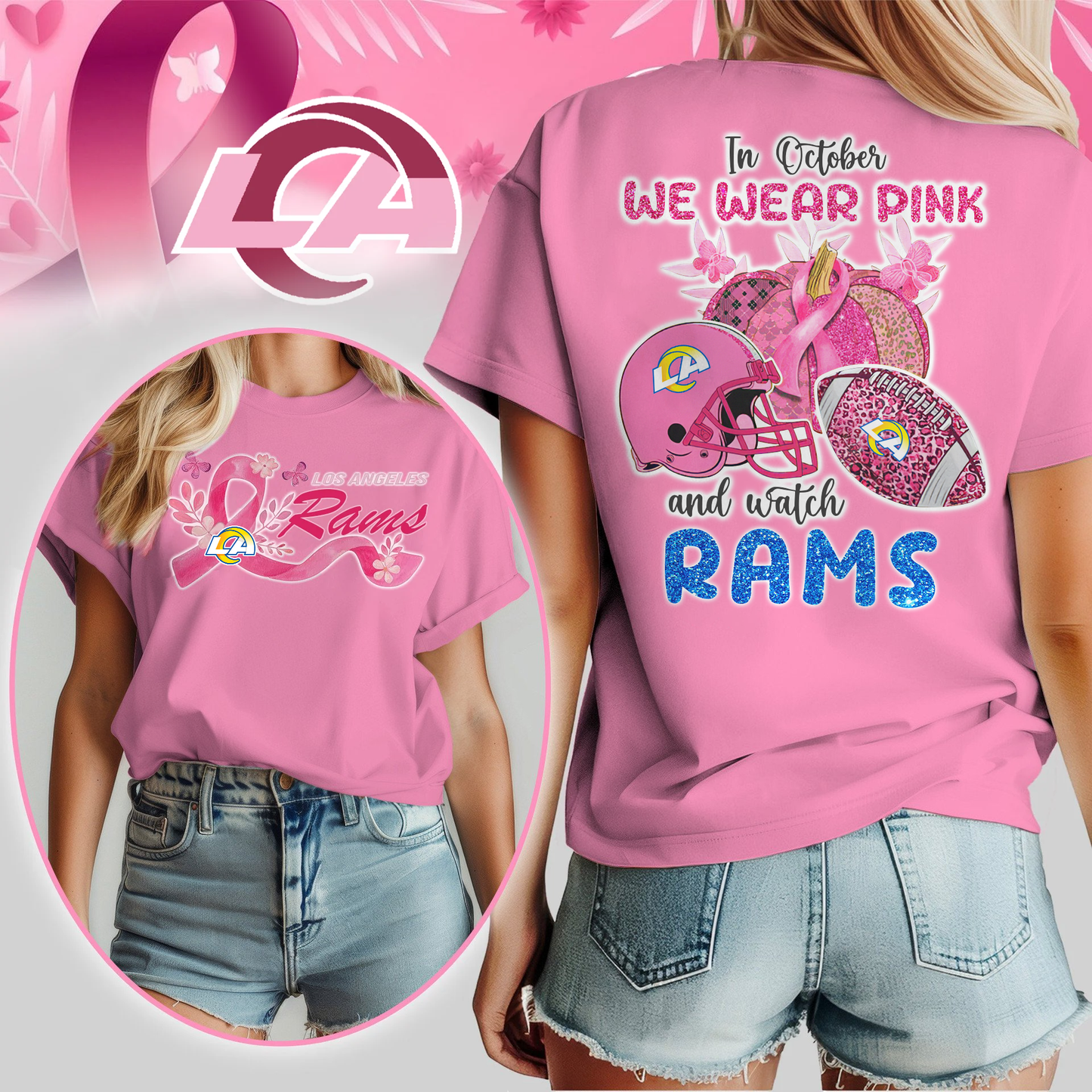 In October We Wear Pink And Watch LAR Shirt 300626
