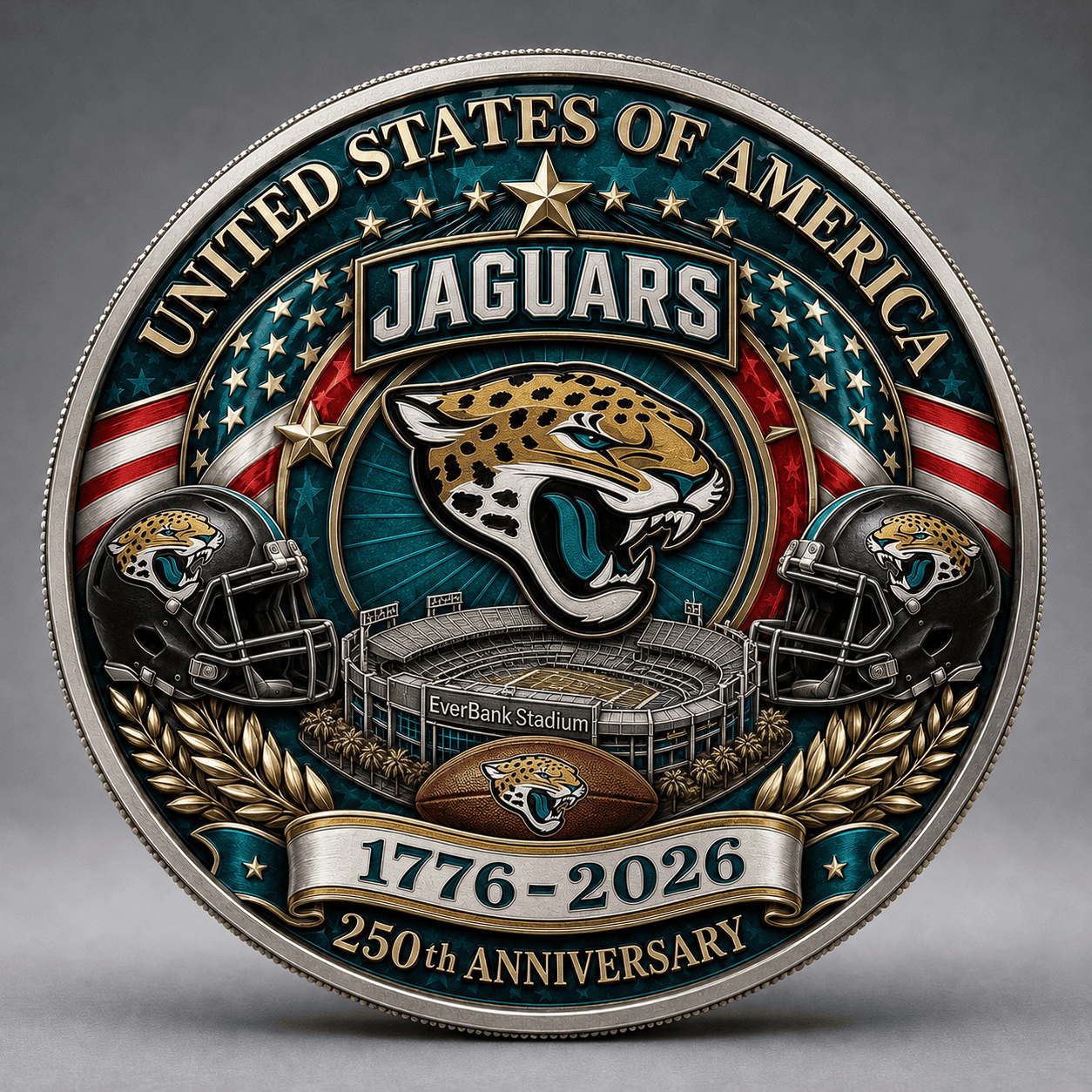 JJ Premium NFL 250 Years Of Freedom Commemorative Coin DDT 090626 NTL
