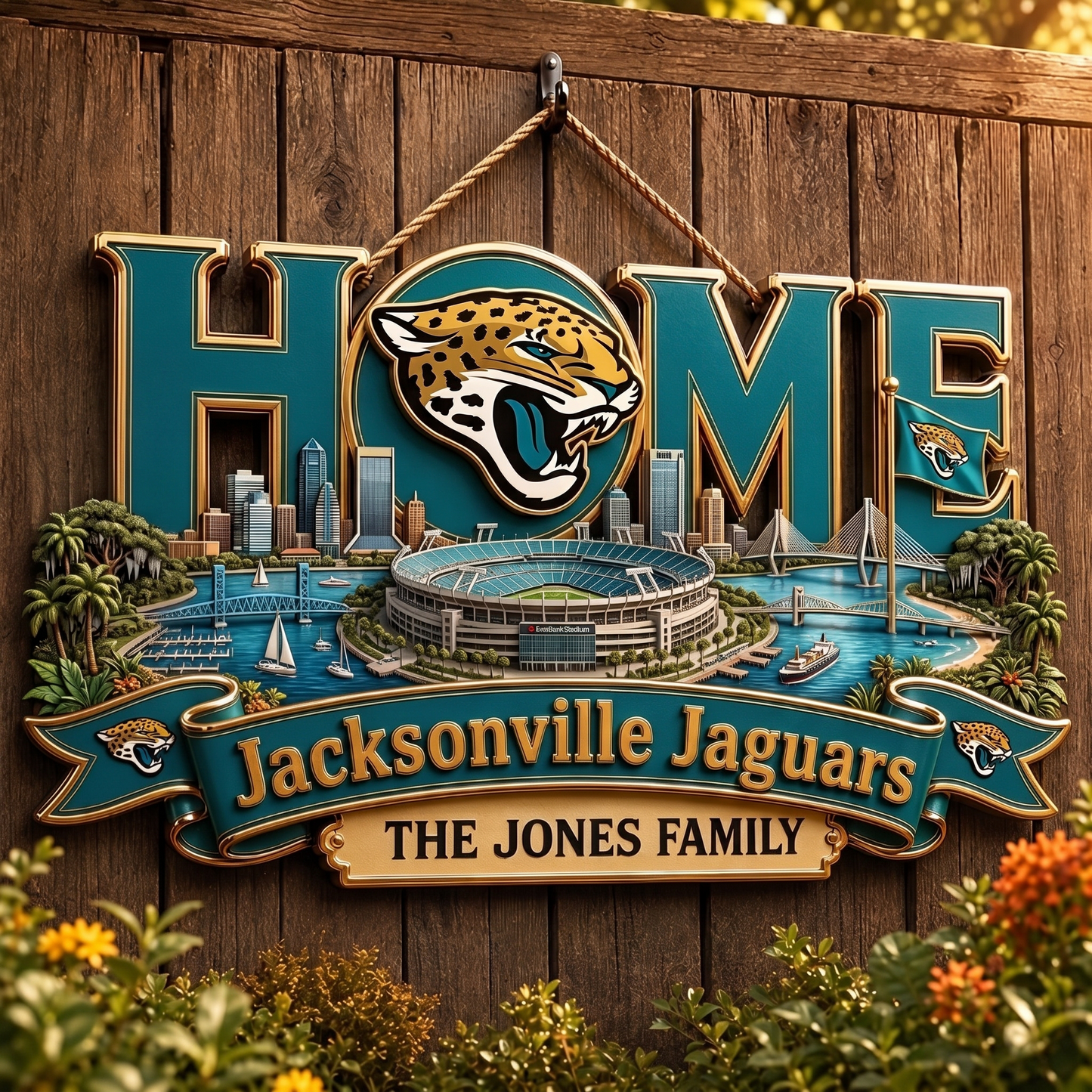 JJ x NFL Team Home Metal Sìgn Custom Any Name Gifts For Home Decor