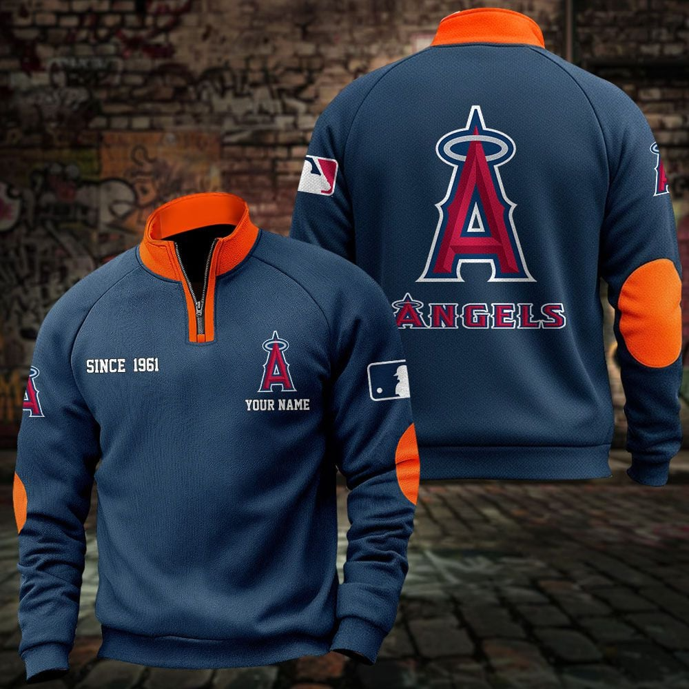 LAA x MLB Sweatshirts Quarter Collared Sweatshirt Pullover DatND DVT