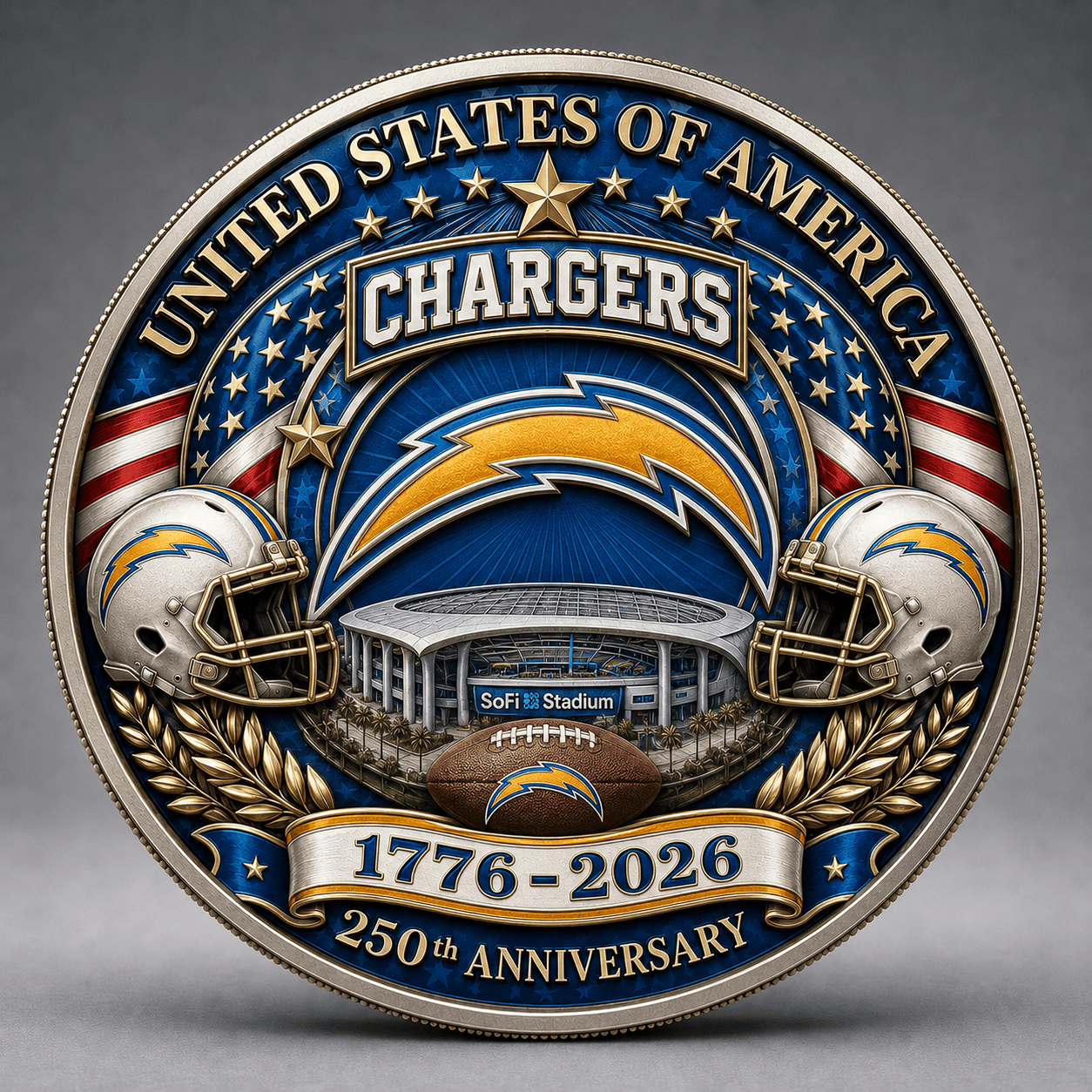 LAC Premium NFL 250 Years Of Freedom Commemorative Coin DDT 090626 NTL
