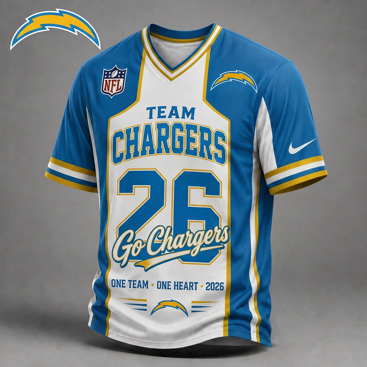 LAC Premium NFL Team Pride V-Neck Jersey DDT 010626 HLPHUONG