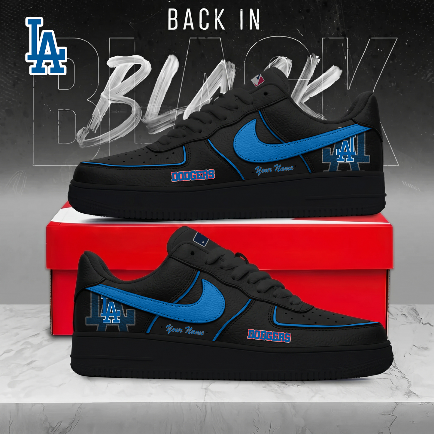 LAD x MLB Back In Black AF1 Sneakers 270626