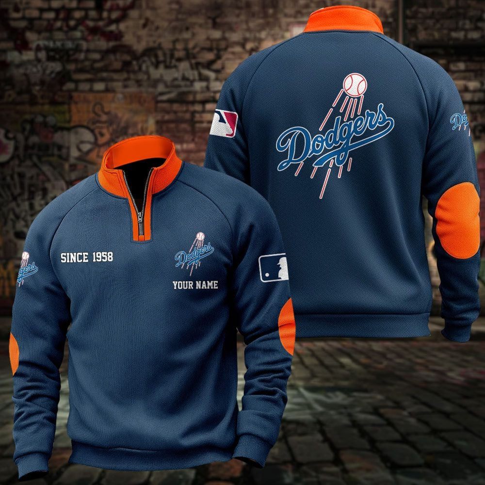 LAD x MLB Sweatshirts Quarter Collared Sweatshirt Pullover DatND DVT