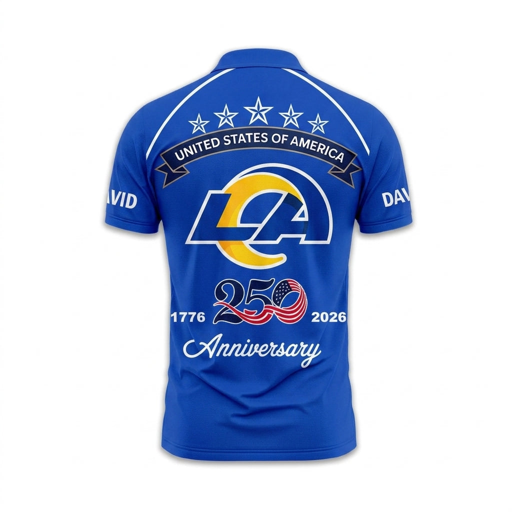 LAR Premium NFL American Semiquincentennial Polo Shirt 010726