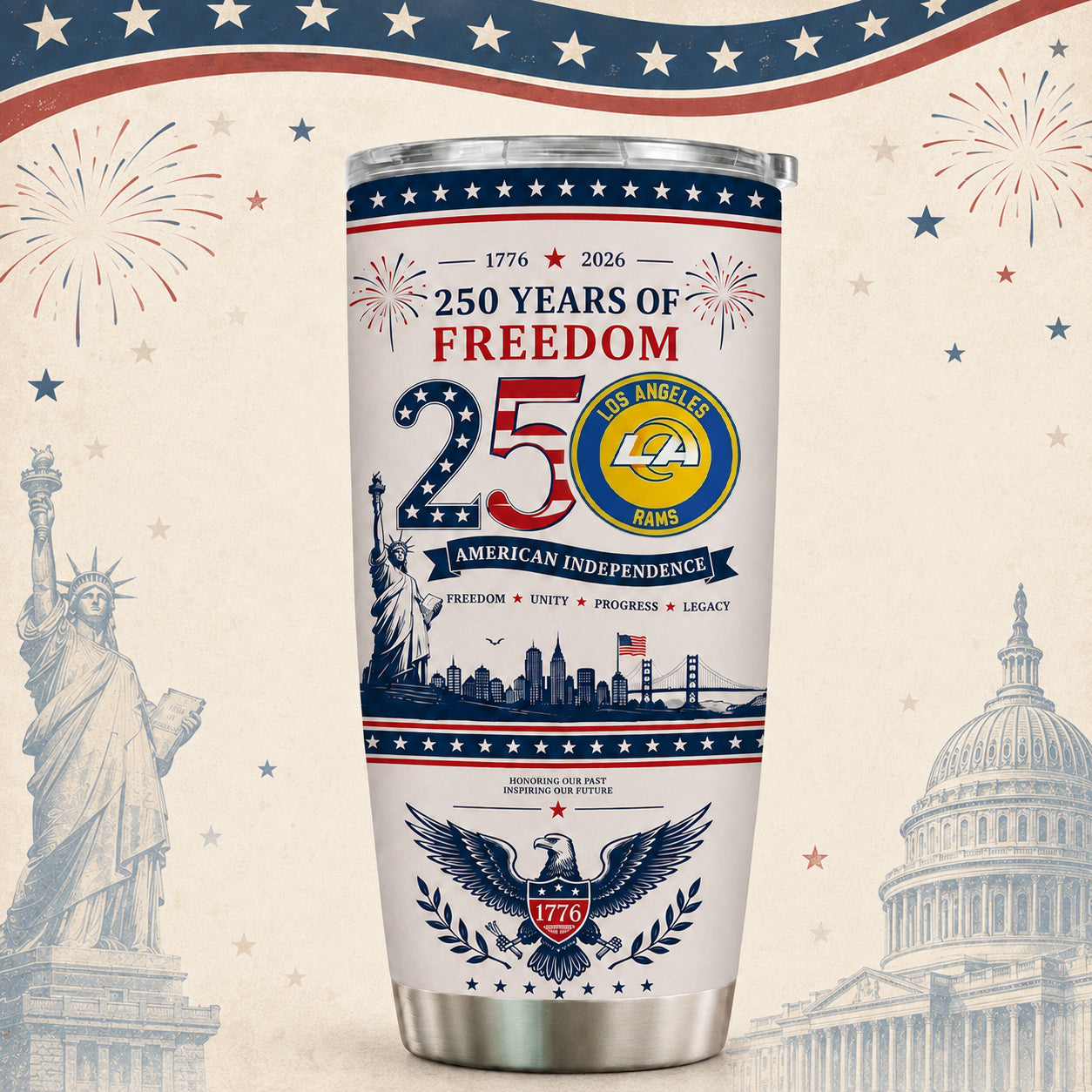 LAR x NFL 250th Anniversary Special Tumbler for Football Fans 170626