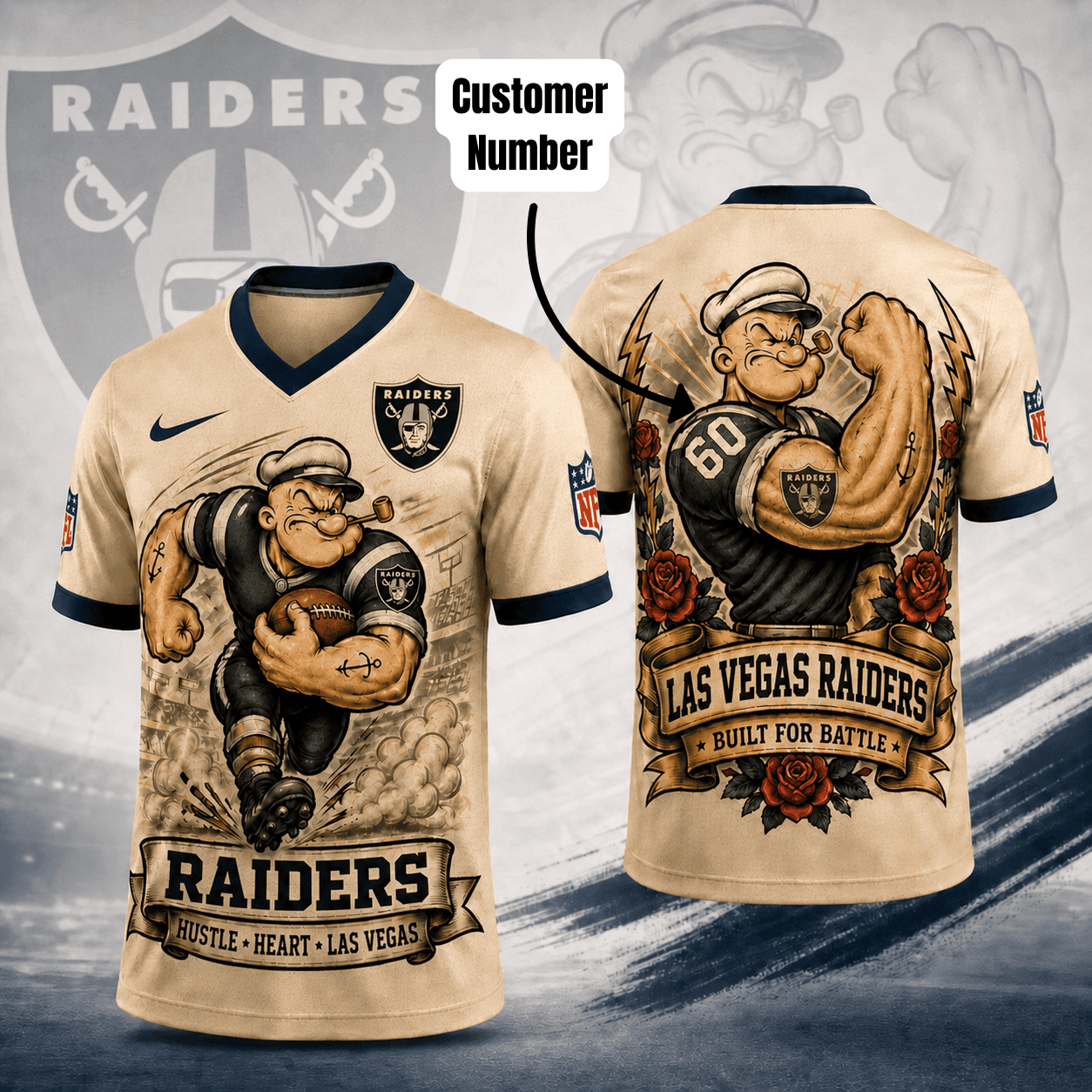 LVR Premium NFL Popeye Vintage Tattoo 3D T-Shirt DDT 050626 HLPHUONG