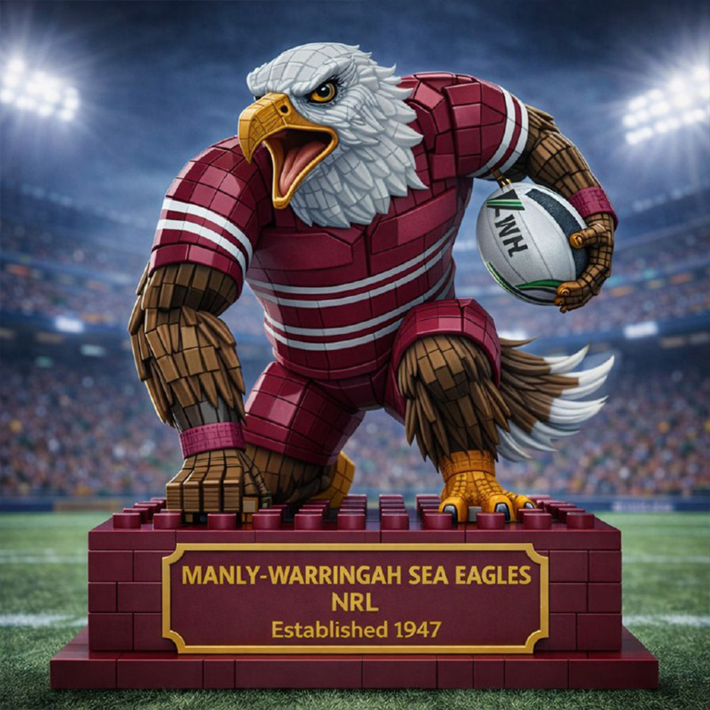 MAN X Premium NRL Special Mascot Acrylic Block Plaque Limited Editions NDT NHT