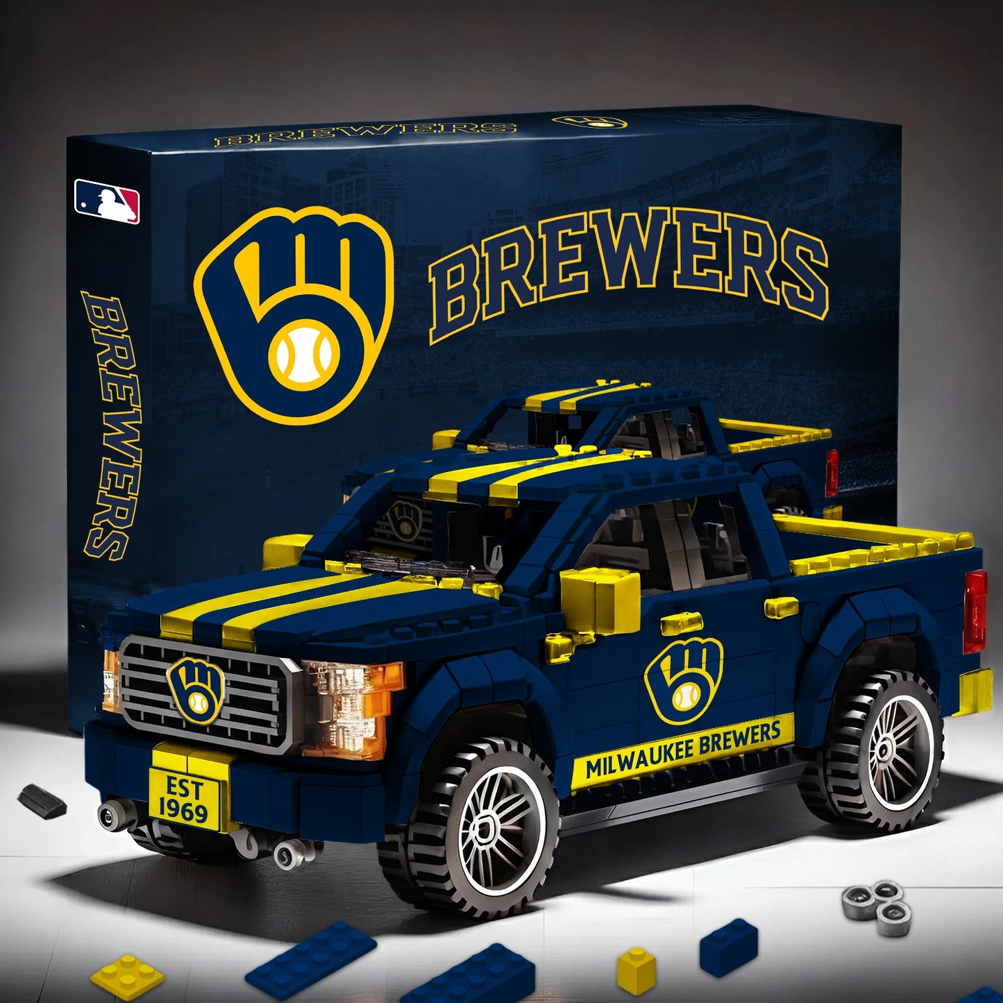 MB x MLB 3D Racing Truck Model Building Block Set 0112 V1 NAK NHM