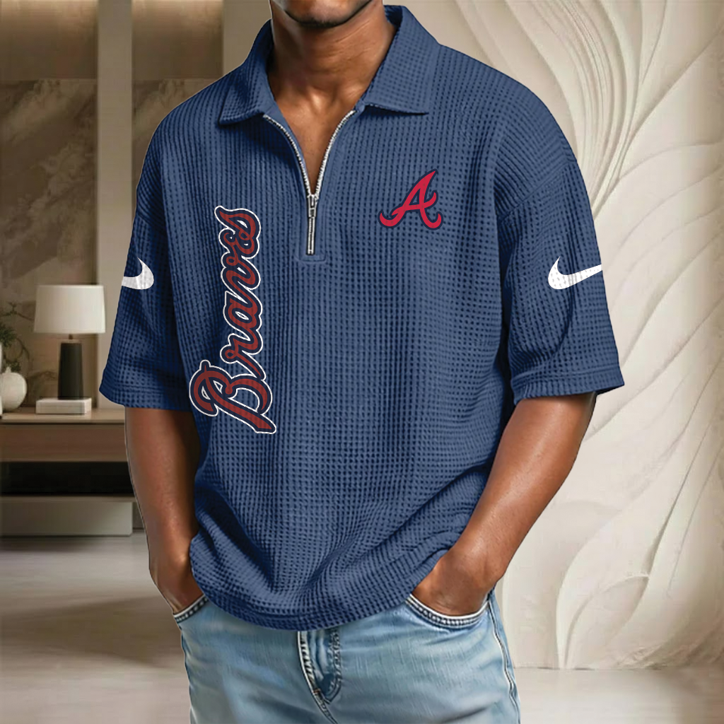 MLB x AB Waffle Half-Zip Polo Shirt HLP 070326 HLPHUONG
