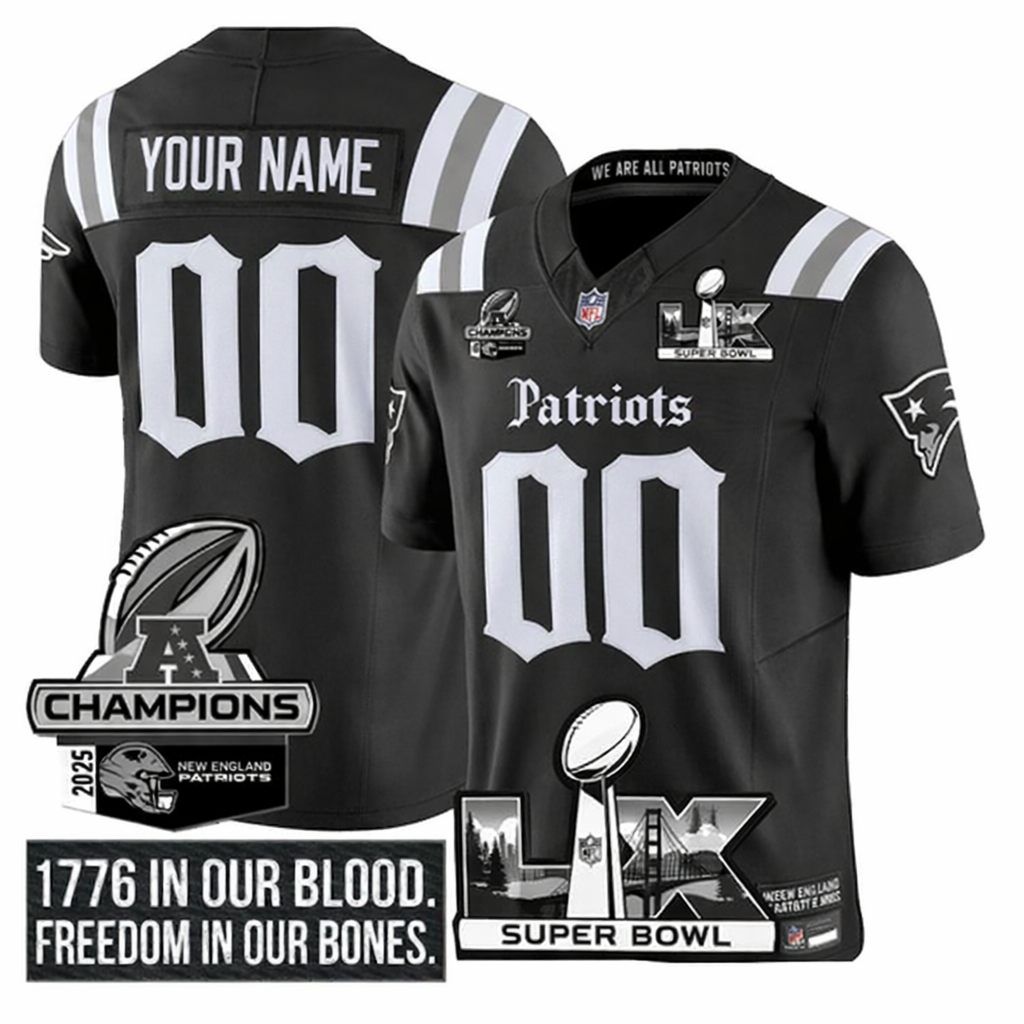 NE AFC Champs & S.B LX Patch Gold Vapor Jersey DDT NTL