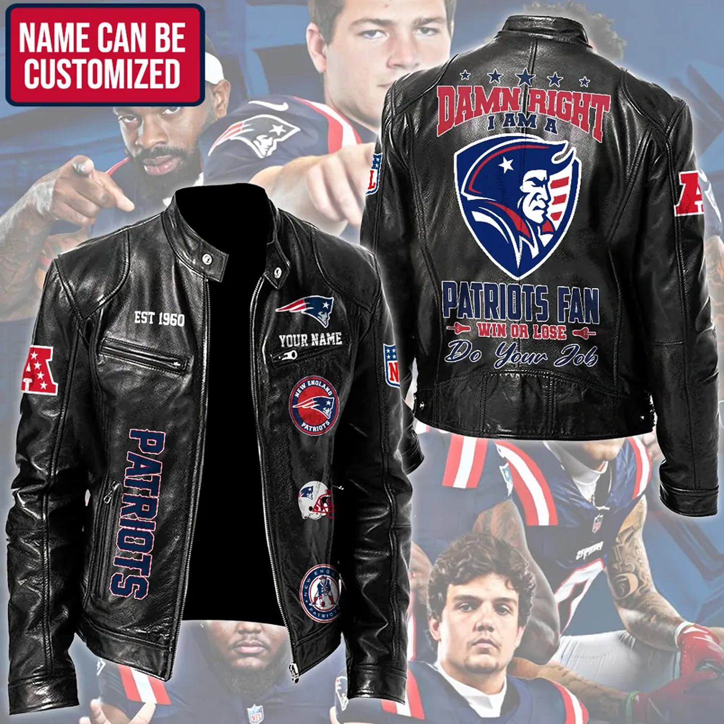 NE Personalized Motorcycle Leather Jacket V1 DatND DVT