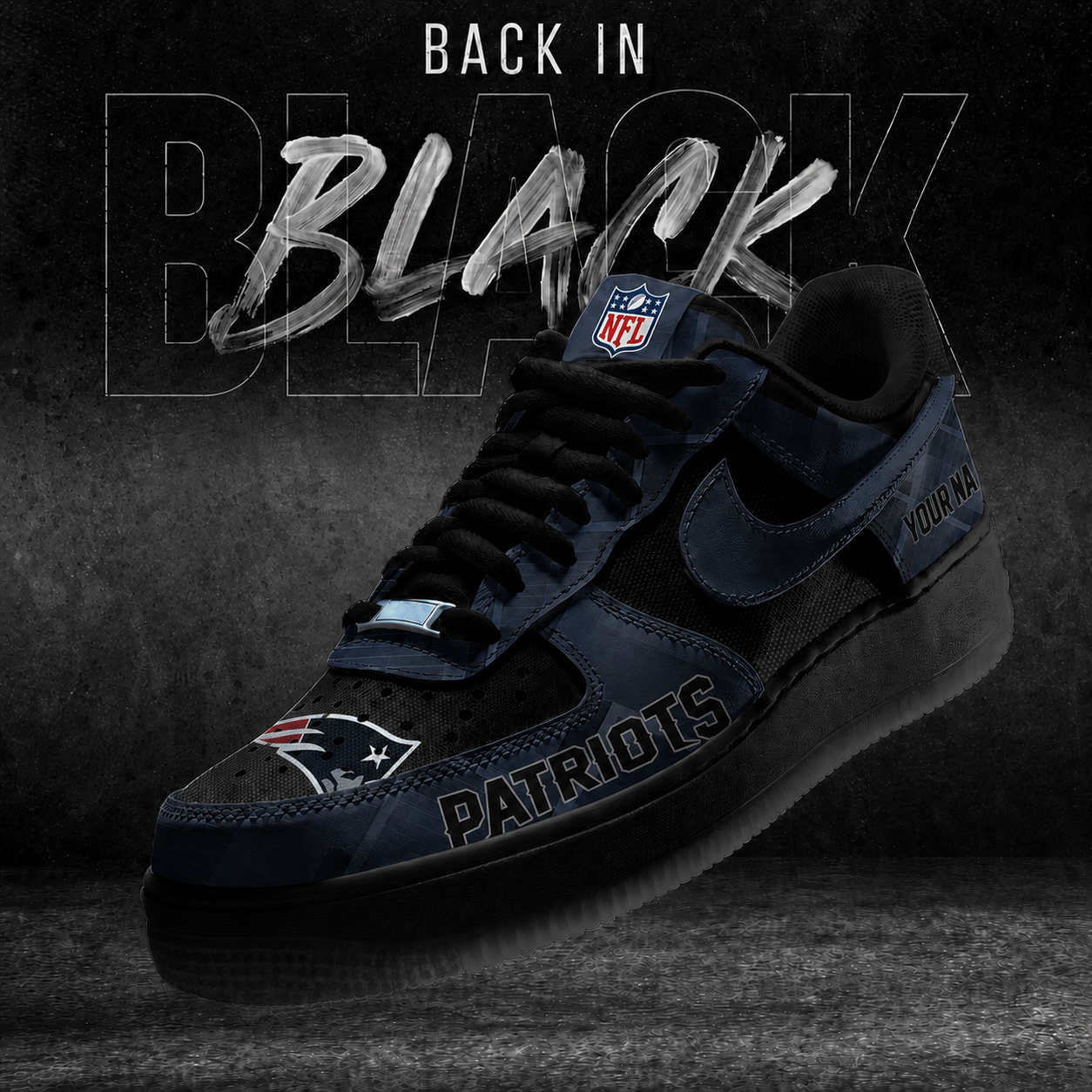 NEP x NFL Back In Black V2 AF1 Sneakers 270626