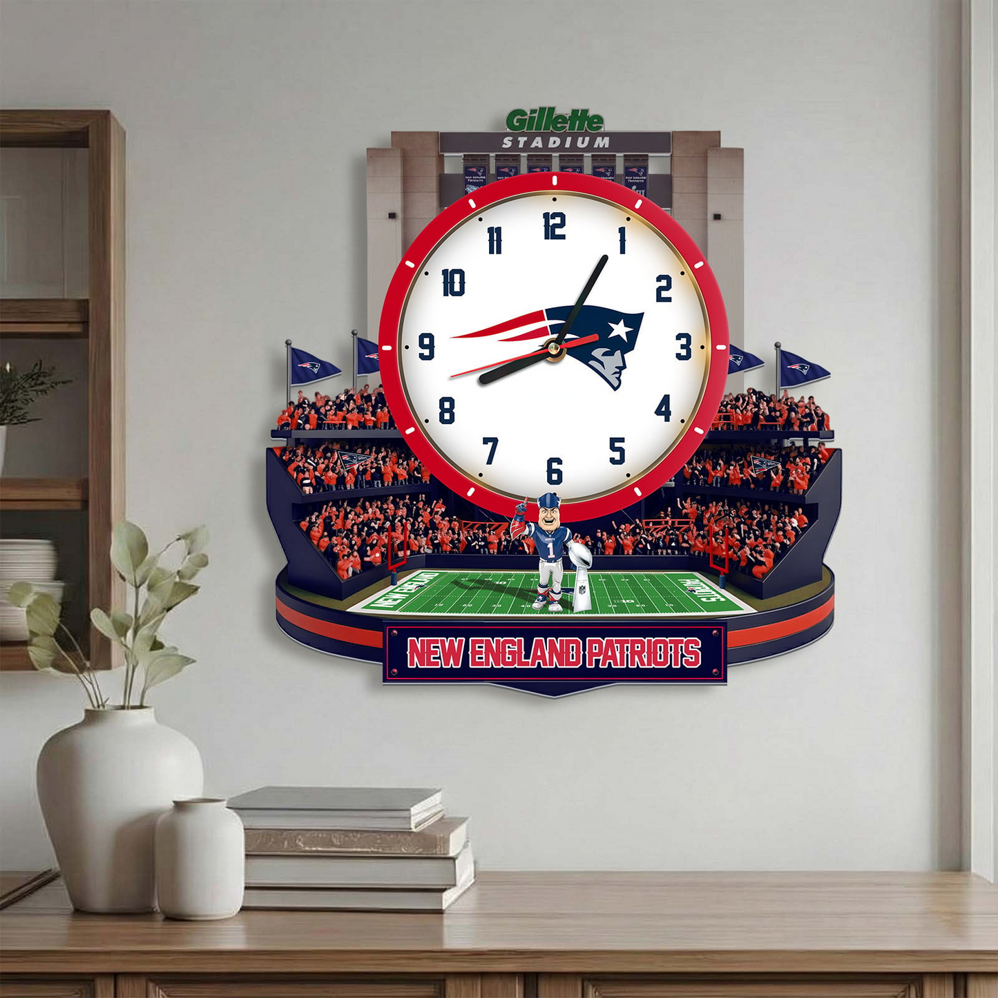 NEP x NFL Stadium Decorative 3D Visual Effect Acrylic Wall Clock DDT CTND